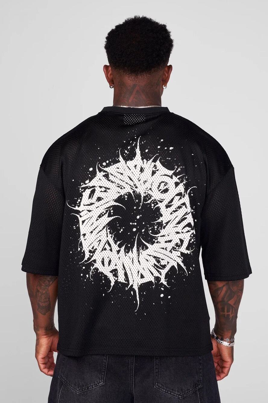 YoungLA 4073 Cyclone Jersey Black Mesh Shirt